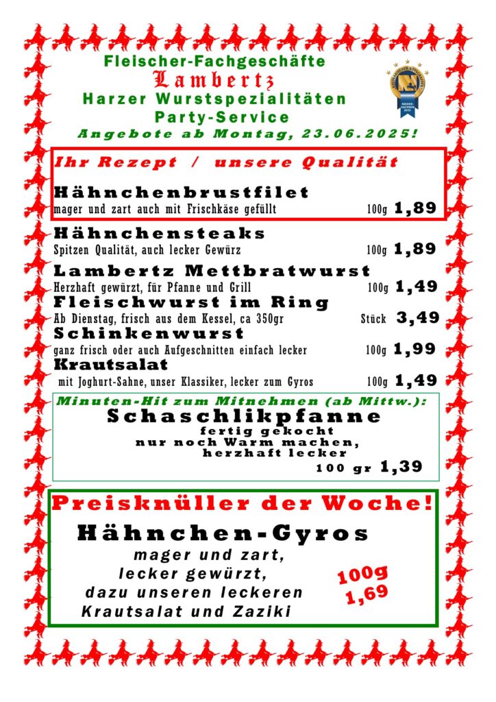 Angebote Woche 26KW 23.06.2025