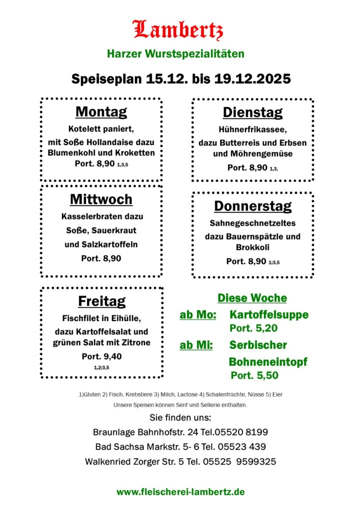 Speiseplan neu 15.12.25