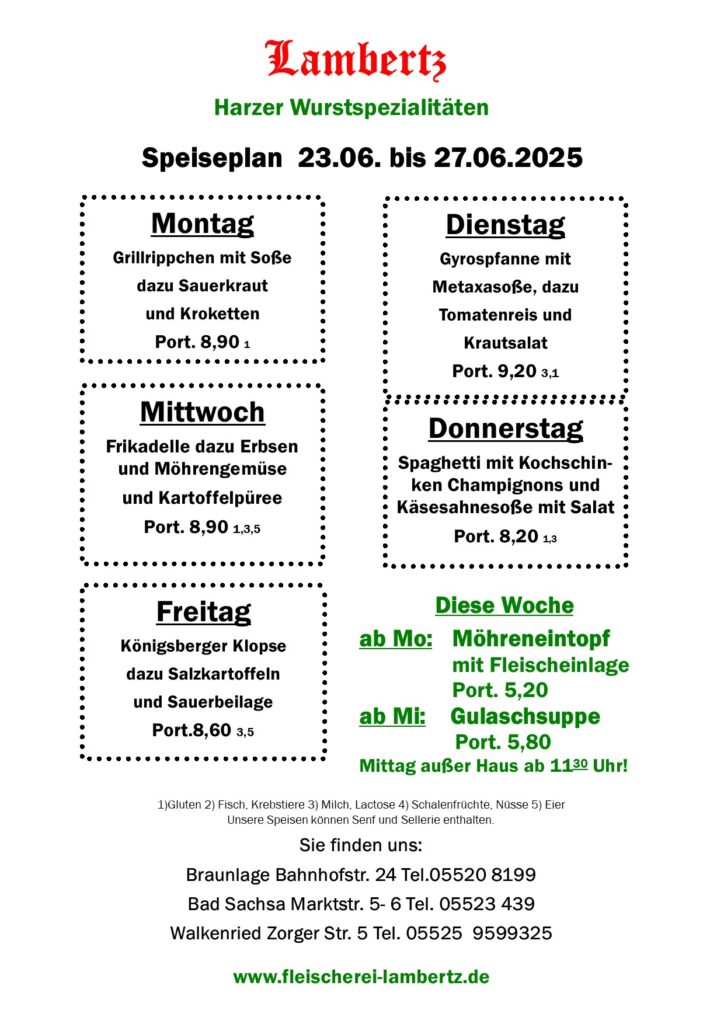 Speiseplan neu 23.06.2025
