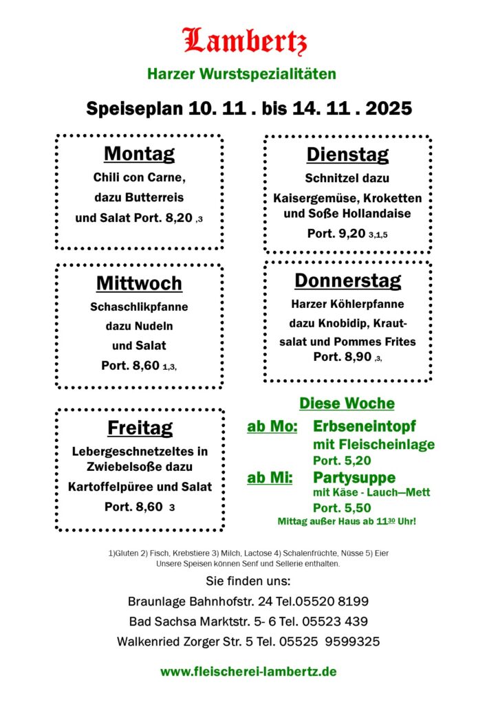Speiseplan neu 46 KW 10.11.2025